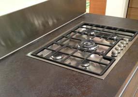 Top cucina in Laminam oxide nero