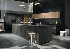Top cucina in Laminam ossido nero