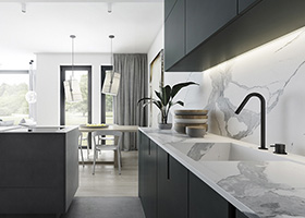 Top e rivestimento in laminam statuario altissimo